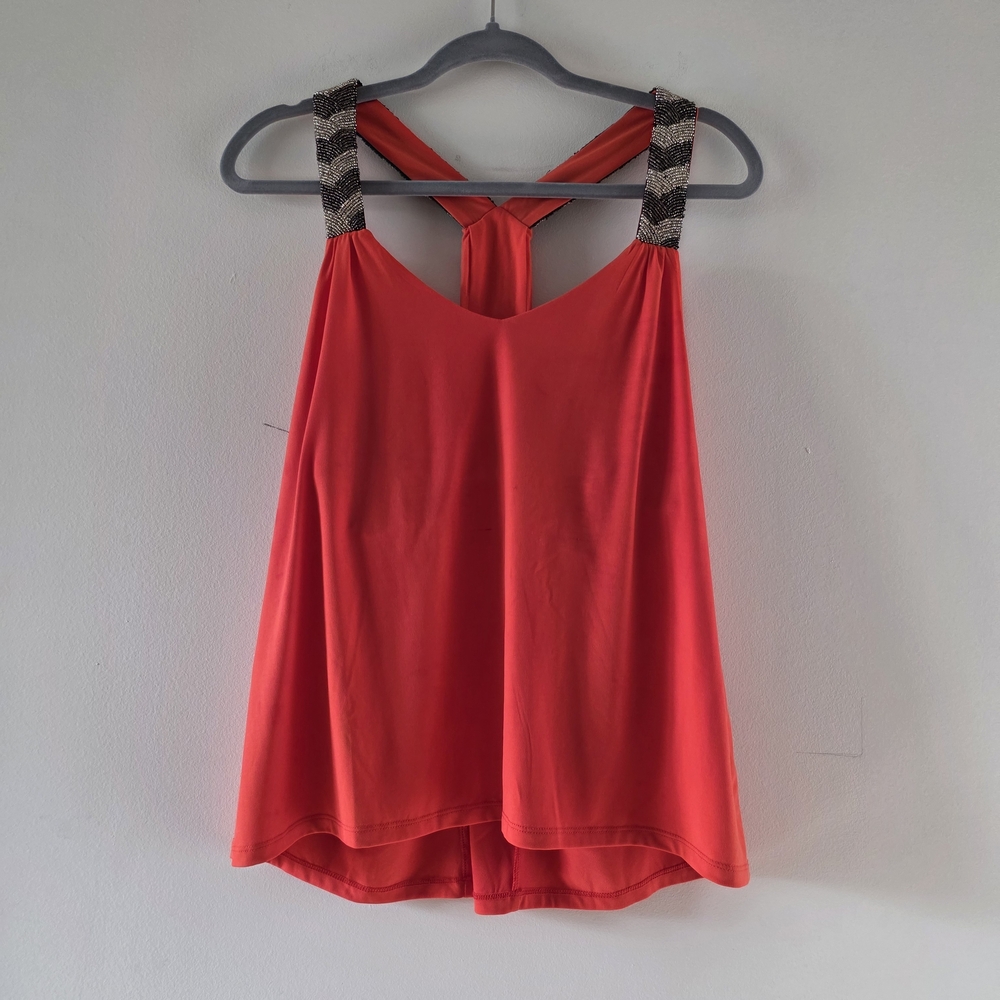 Guess By Marciano Coral Top with Beaded Straps.